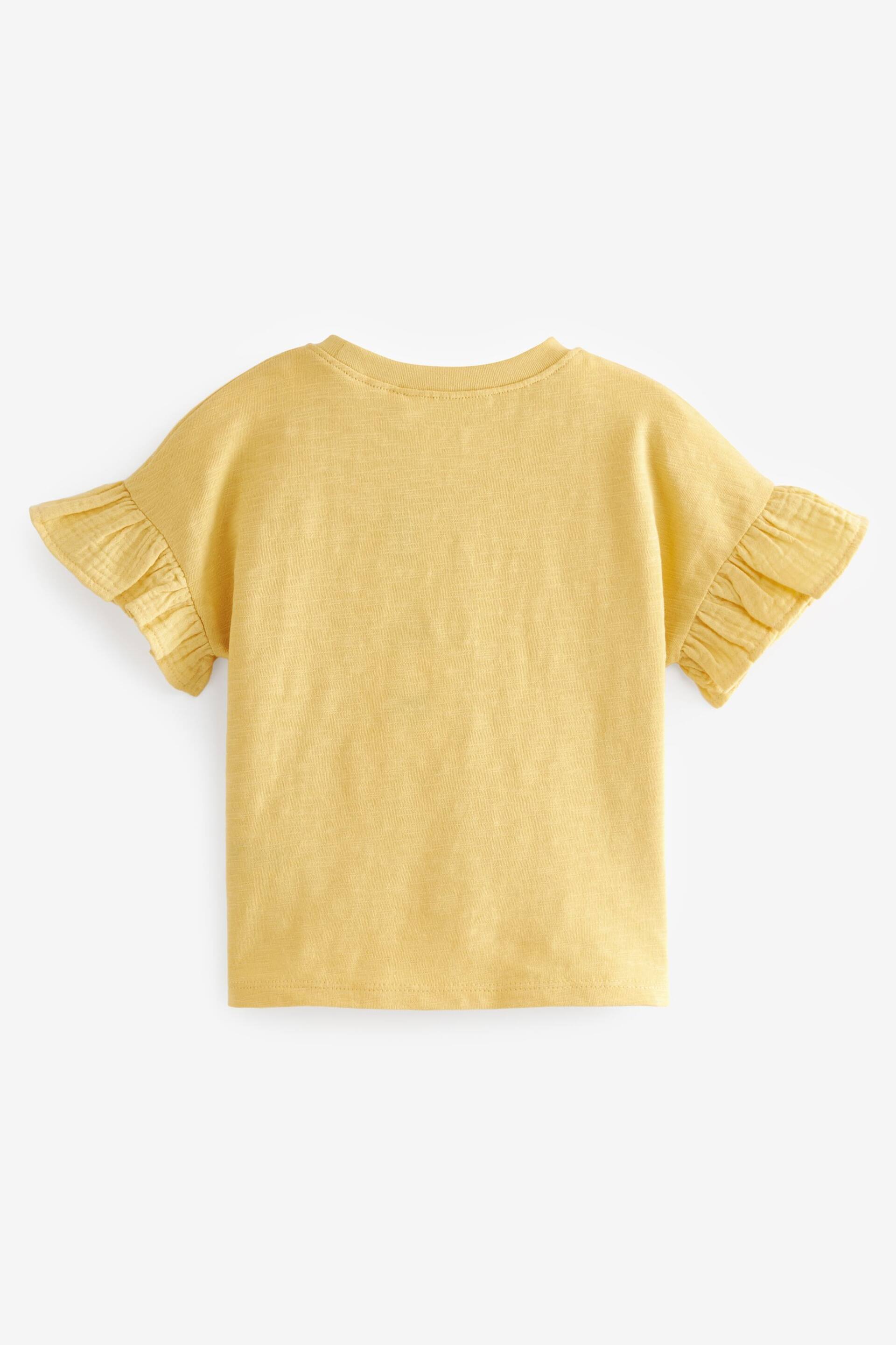 Yellow Frill Short Sleeve T-Shirt (3mths-7yrs) - Image 6 of 7