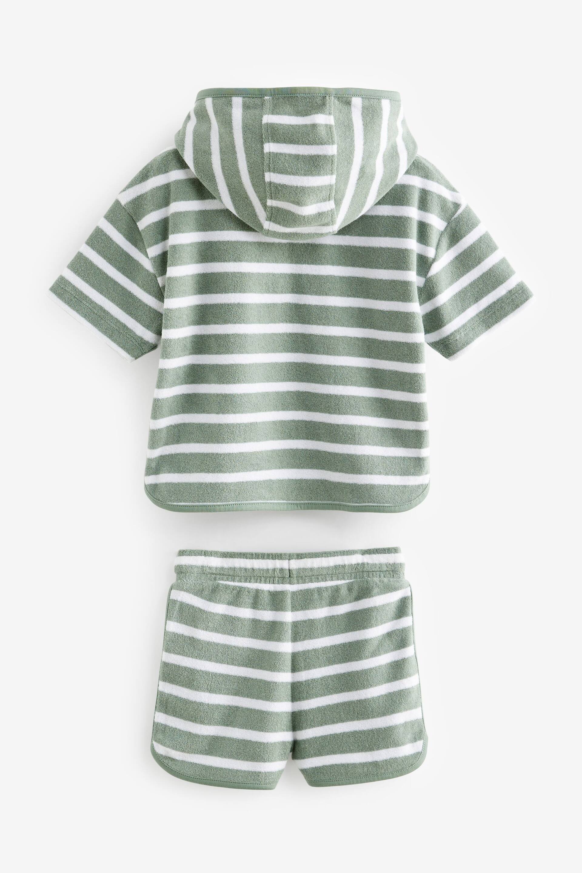 Green/White Hoodie and Short Towelling Set (3mths-7yrs) - Image 6 of 7