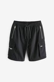 Black Smart Zip Pocket Cargo Shorts - Image 7 of 11