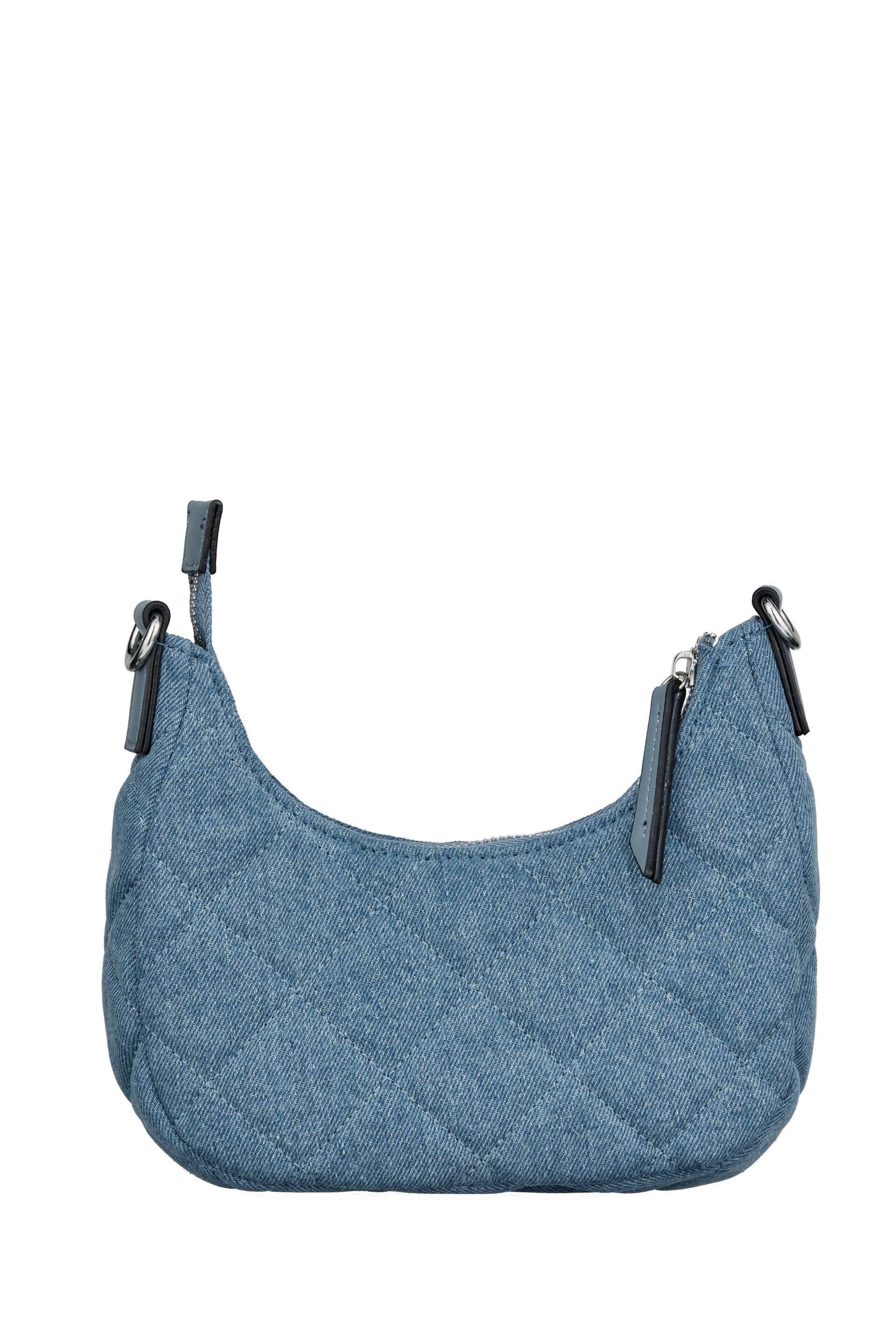 Valentino Bags Blue Ocarina Quilted Half Moon Crossbody Bag - Image 2 of 5