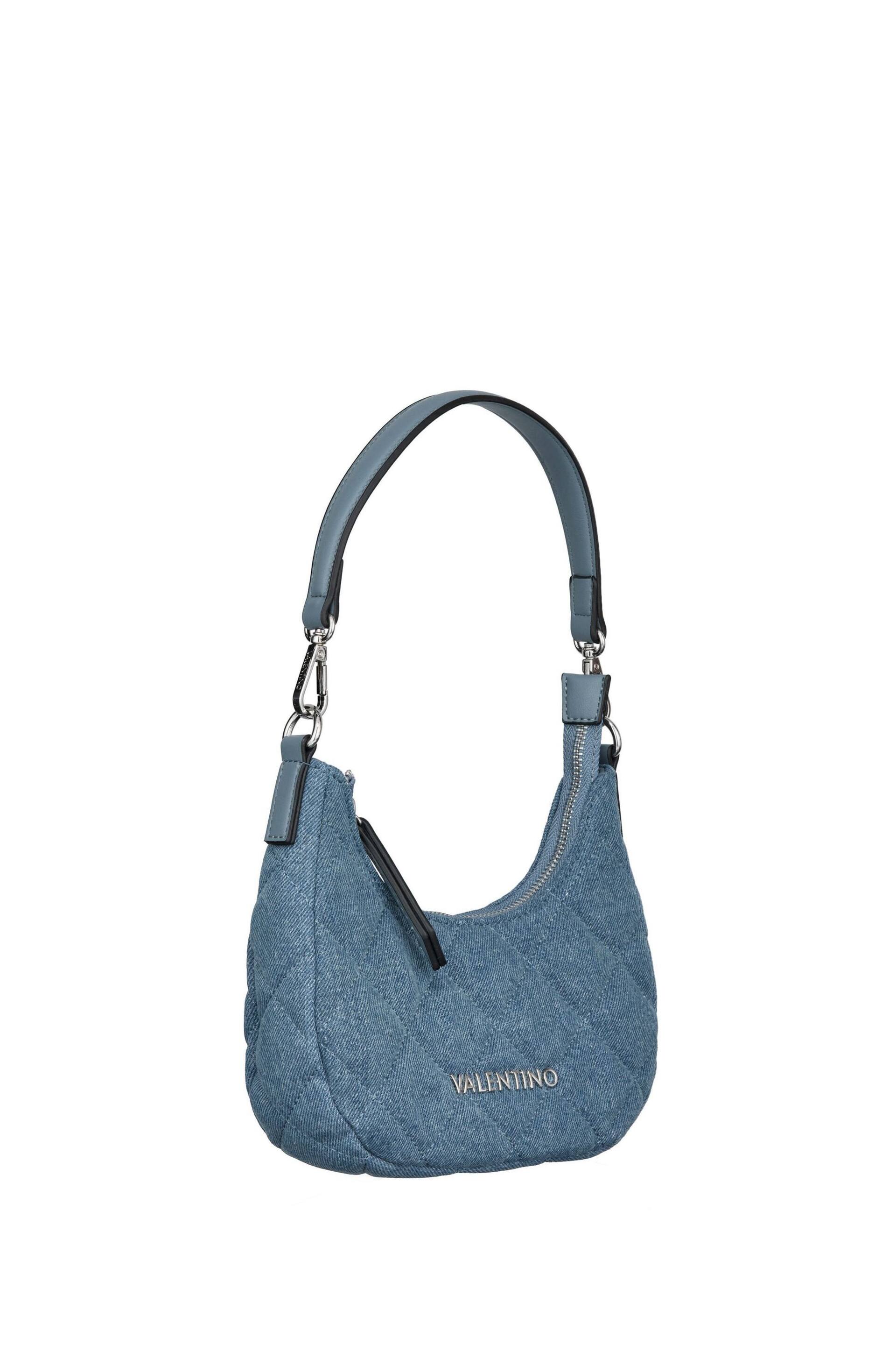 Valentino Bags Blue Ocarina Quilted Half Moon Crossbody Bag - Image 4 of 5