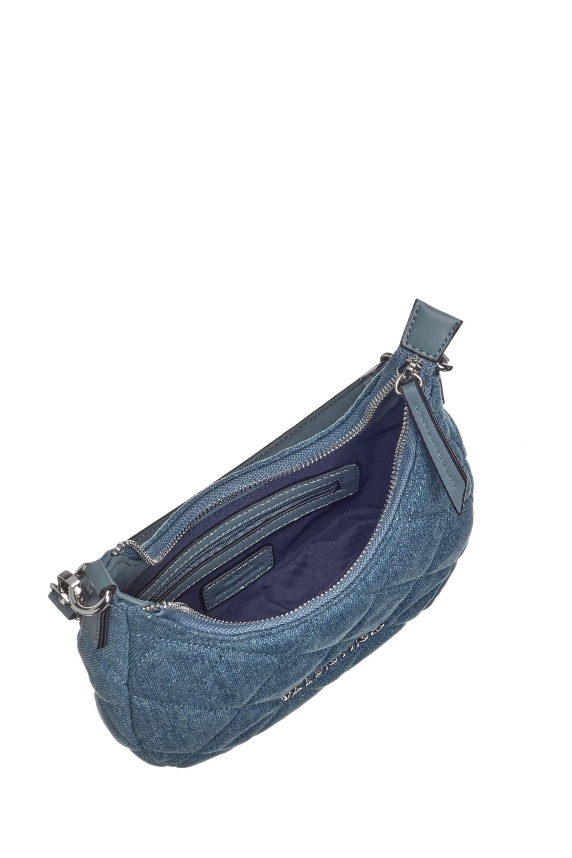 Valentino Bags Blue Ocarina Quilted Half Moon Crossbody Bag - Image 5 of 5