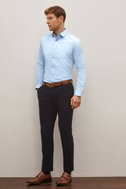 Blue Regular Fit Double Cuff Easy Care Textured Shirt - Image 2 of 3