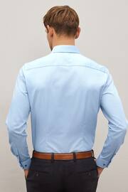 Blue Regular Fit Double Cuff Easy Care Textured Shirt - Image 3 of 3