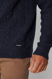 Threadbare Blue Turtle Neck Cable Knit Jumper - Image 4 of 5