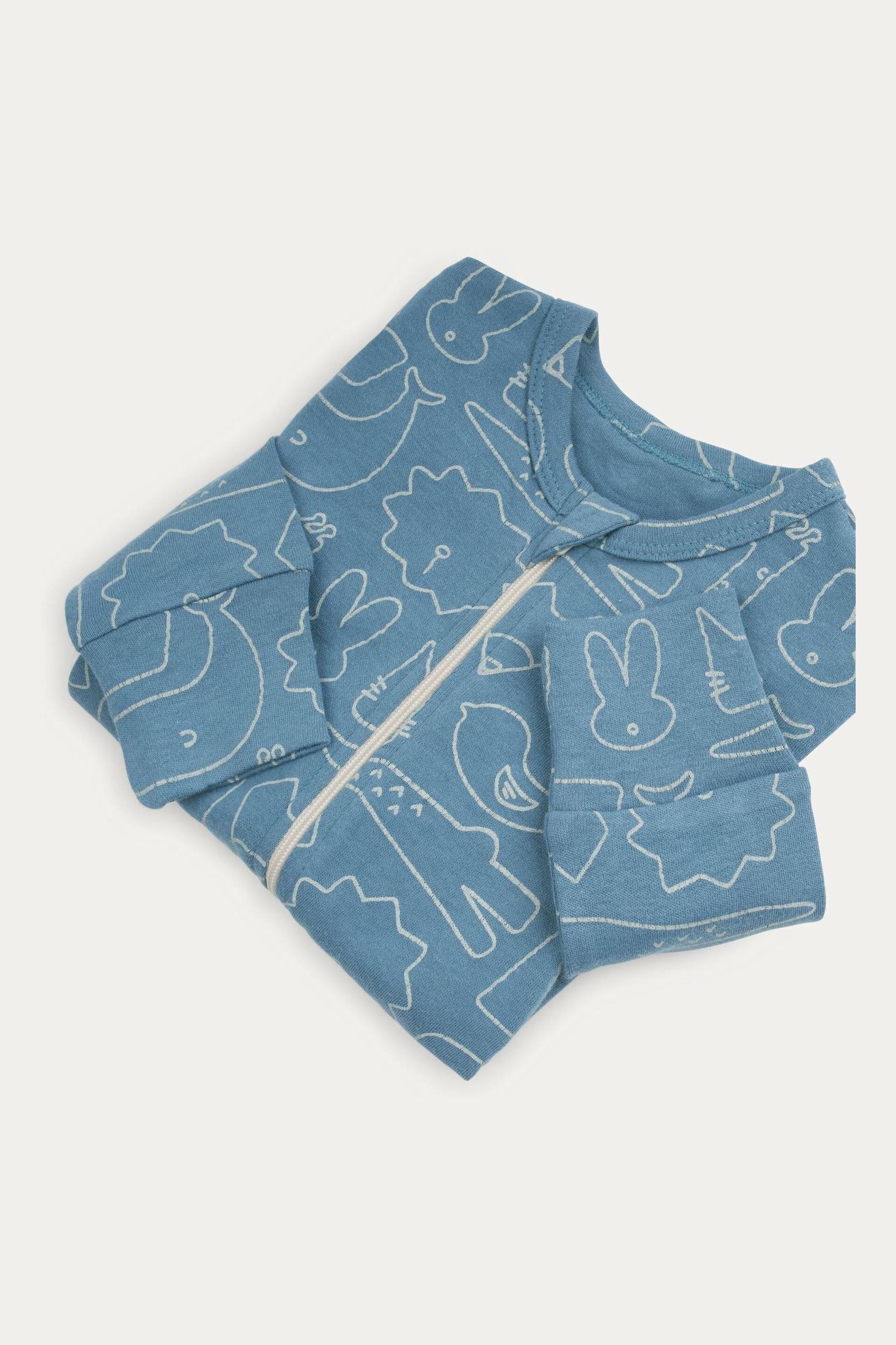 KIDLY Organic Zip Blue/Brown Sleepsuit - Image 2 of 5