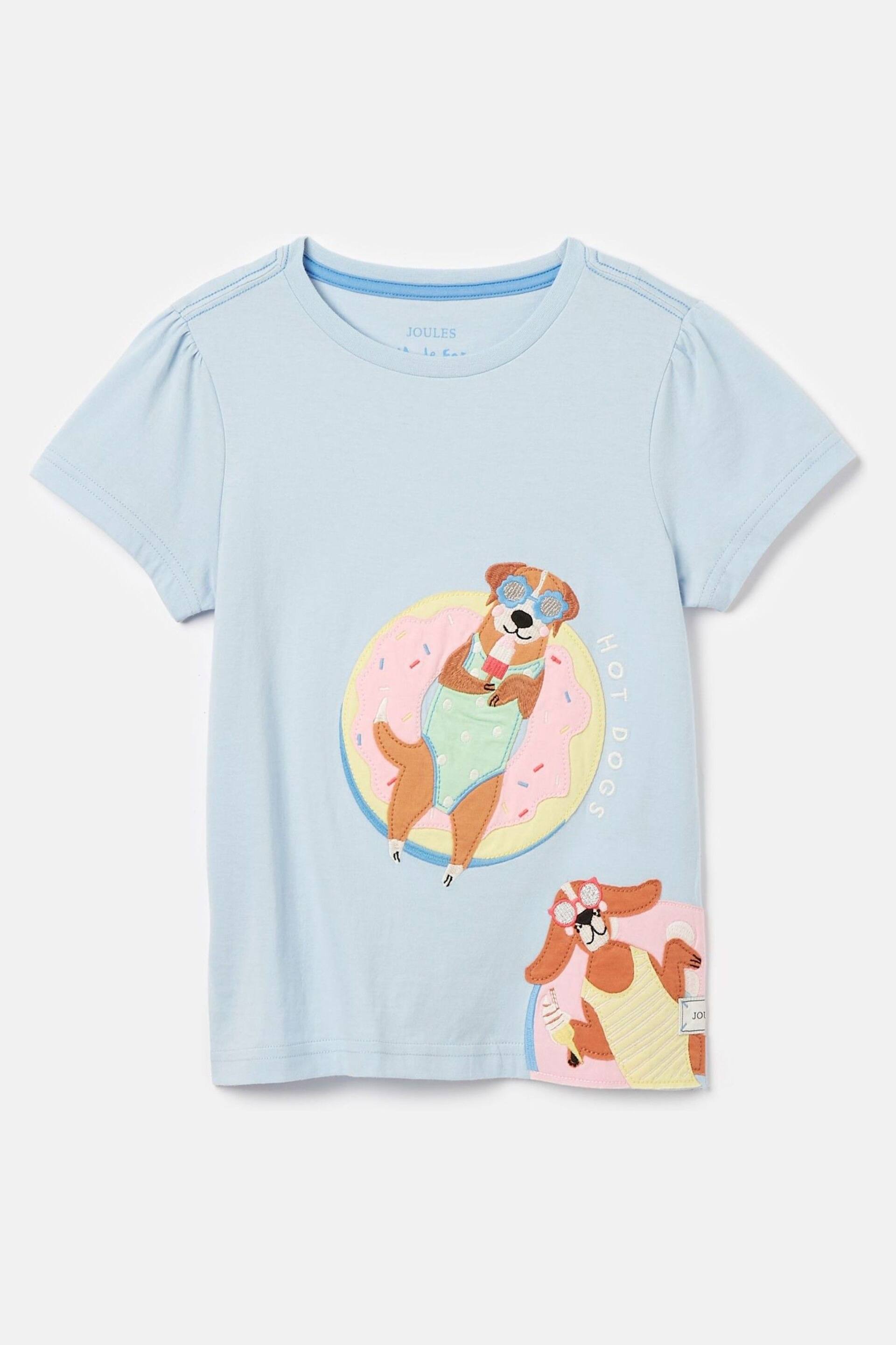 Joules Astra Blue Short Sleeve Artwork T-Shirt - Image 1 of 4