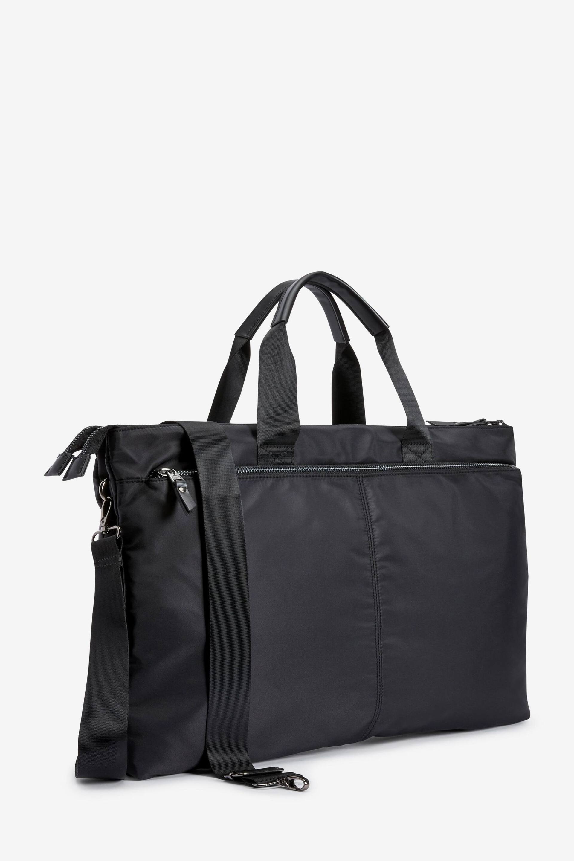 Black Laptop Tote Handbag - Image 3 of 9