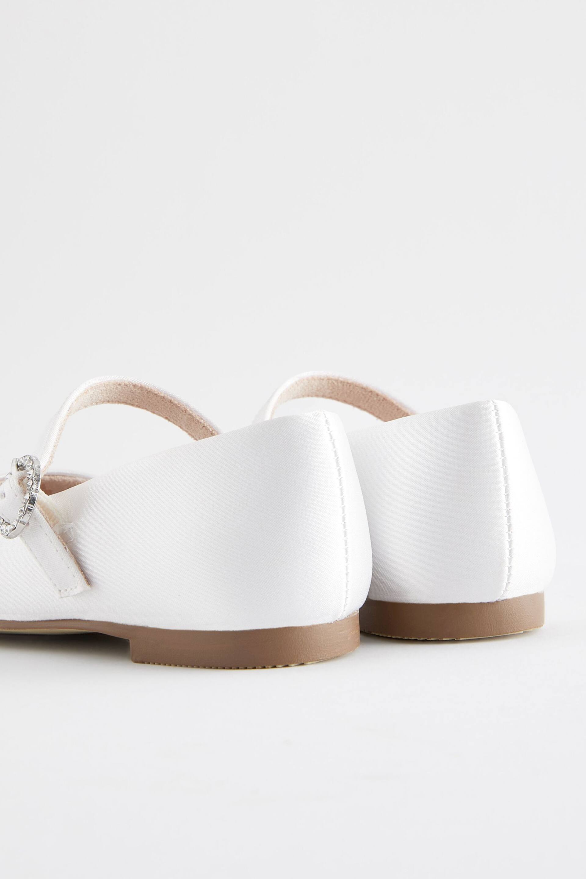 White Standard Fit (F) Bridesmaid Occasion Mary Jane Shoes - Image 3 of 5