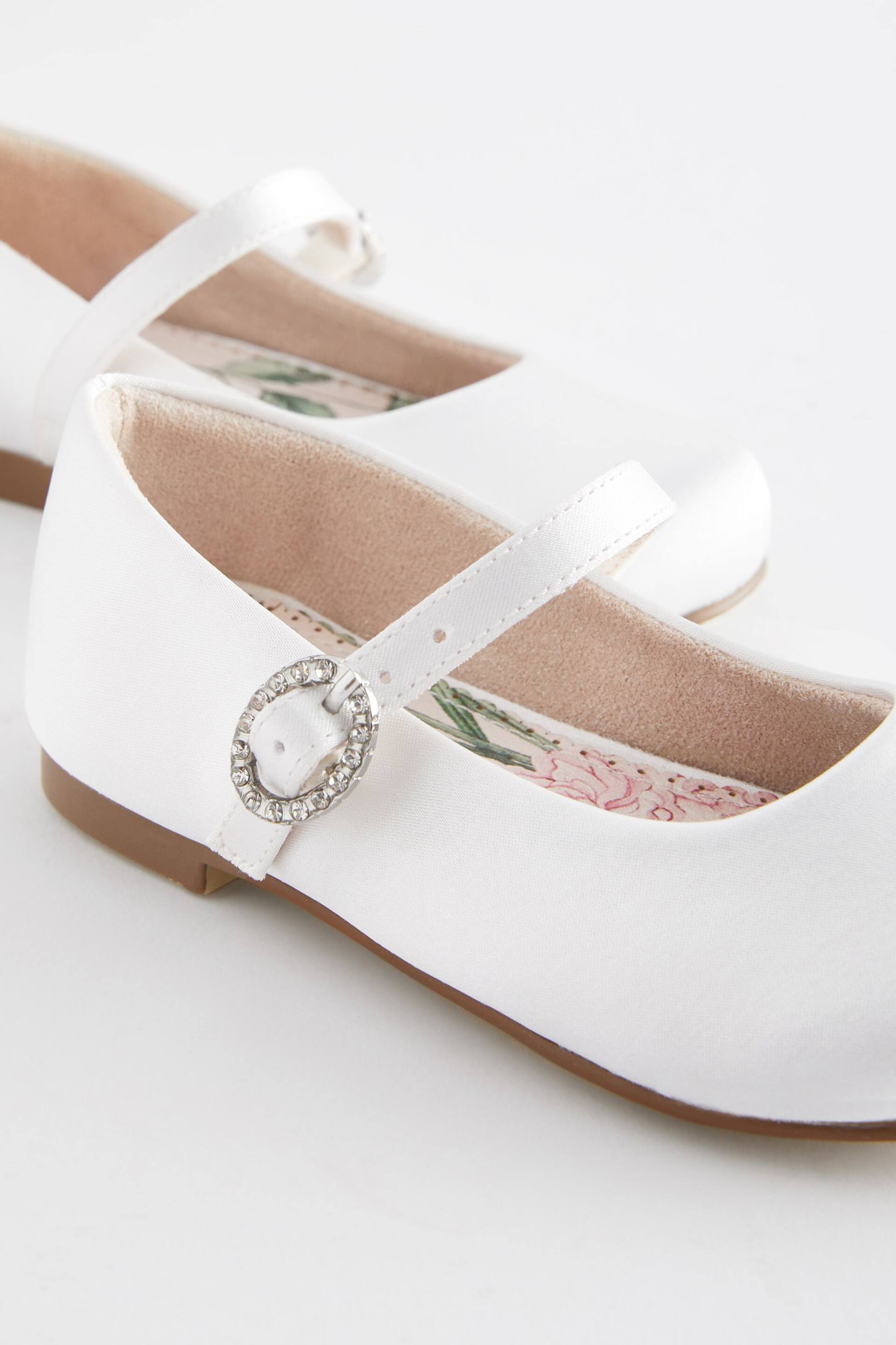 White Standard Fit (F) Bridesmaid Occasion Mary Jane Shoes - Image 4 of 5