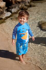 JoJo Maman Bébé Blue Pelican UPF 50 Sun Protection Rash Vest - Image 1 of 5