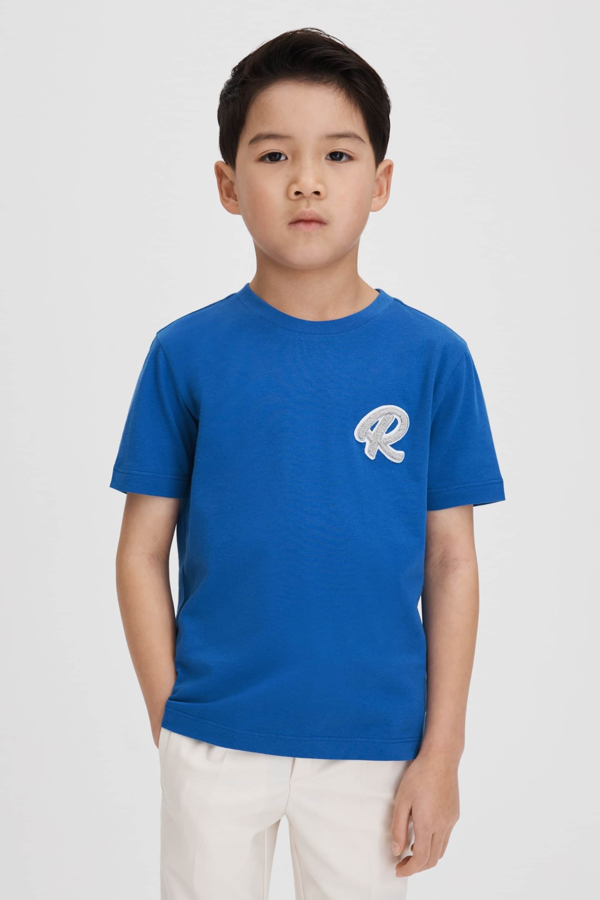 Reiss Lapis Blue Jude Junior Cotton Crew Neck T-Shirt - Image 1 of 5