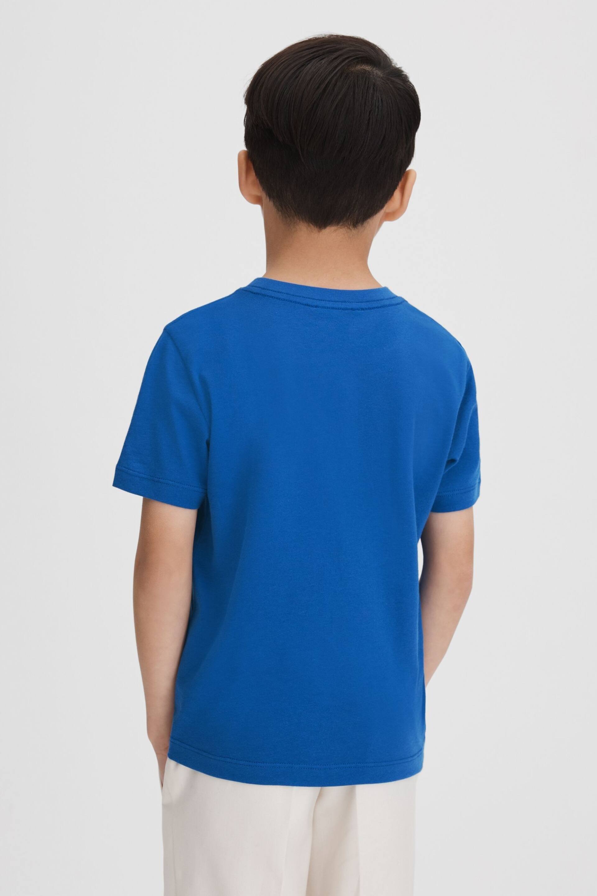 Reiss Lapis Blue Jude Junior Cotton Crew Neck T-Shirt - Image 4 of 5