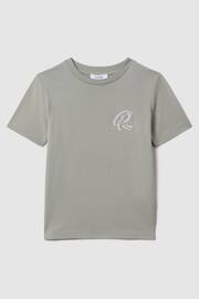 Reiss Pistachio Jude Junior Cotton Crew Neck T-Shirt - Image 2 of 6