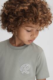 Reiss Pistachio Jude Junior Cotton Crew Neck T-Shirt - Image 4 of 6