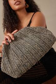 Black/White Raffia Clutch Bag - Image 3 of 10