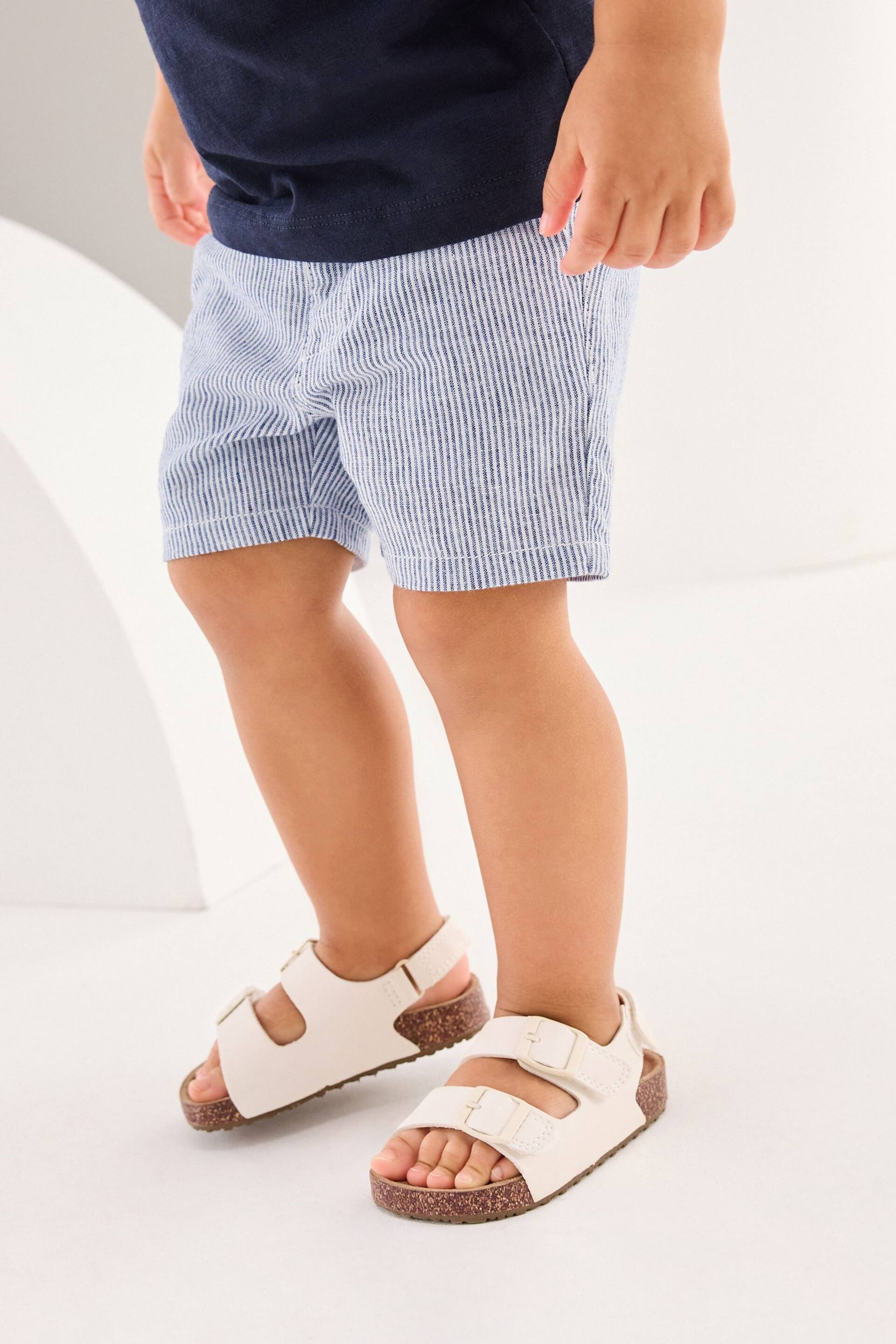 Ticking Stripe Linen Blend Chinos Shorts (3mths-7yrs) - Image 4 of 7