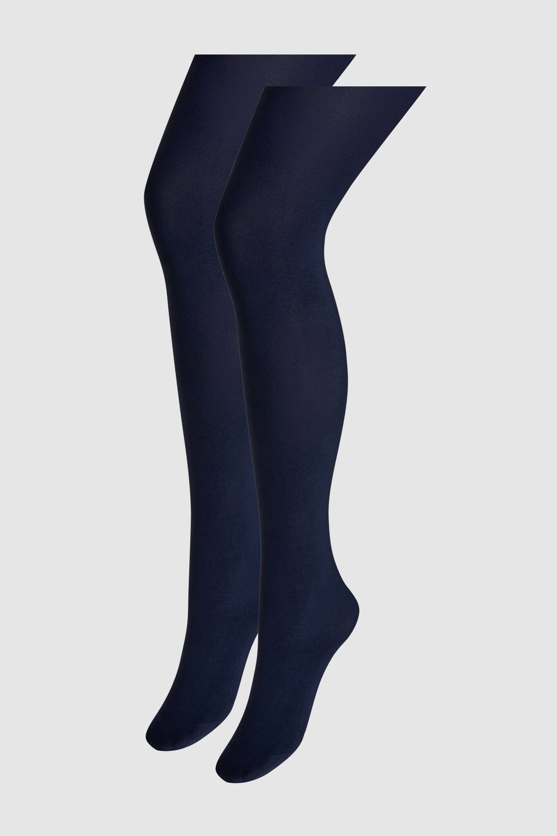 Navy 40 Denier Ultimate Comfort Opaque Tights Two Pack - Image 4 of 4