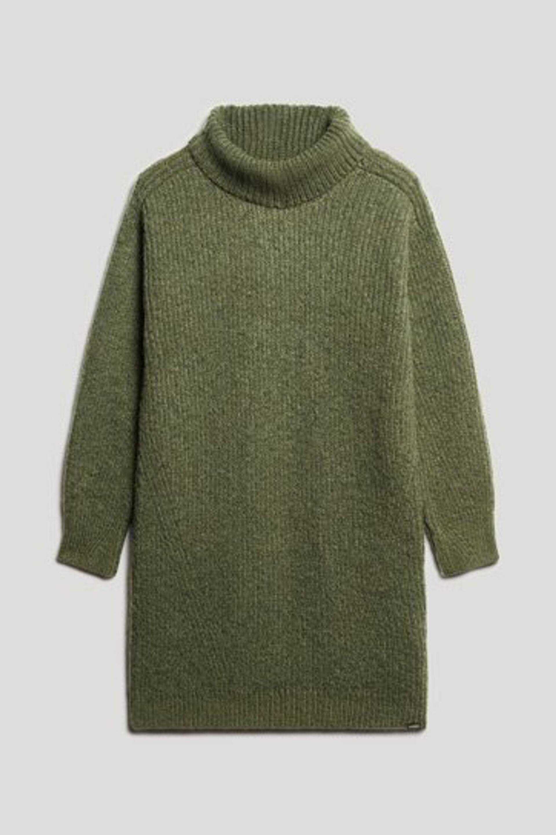 Superdry Green Knitted Roll Neck jumper Dress - Image 4 of 6