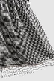 Reiss Black/White Victoria Wool Blend Dogtooth Embroidered Scarf - Image 5 of 5