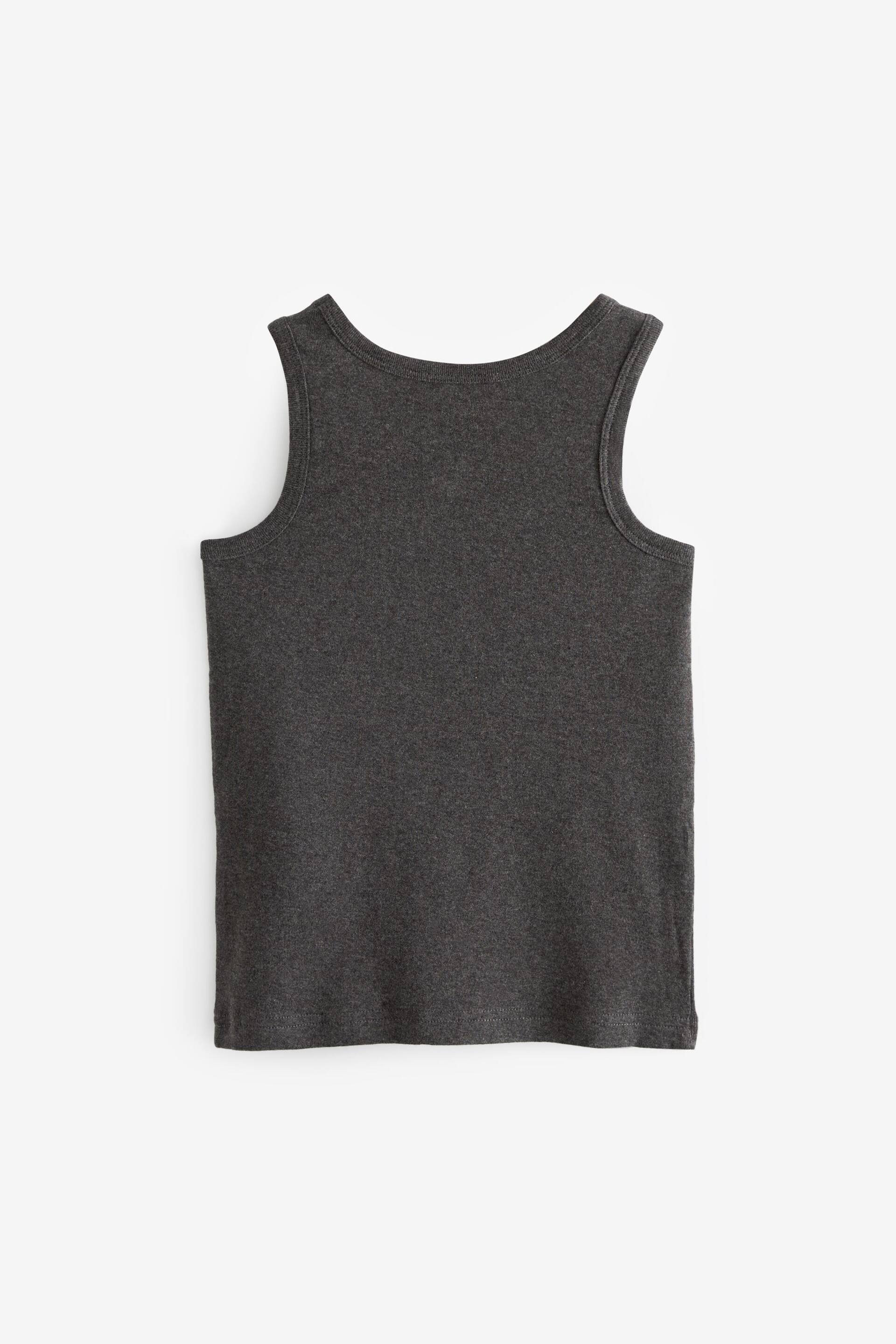 Grey Organic Cotton Vests 5 Pack (1.5-16yrs) - Image 5 of 8