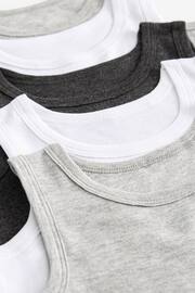 Grey Organic Cotton Vests 5 Pack (1.5-16yrs) - Image 6 of 8