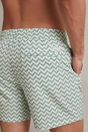 Reiss Sage Cable Zig-Zag Print Drawstring Swim Shorts - Image 5 of 6