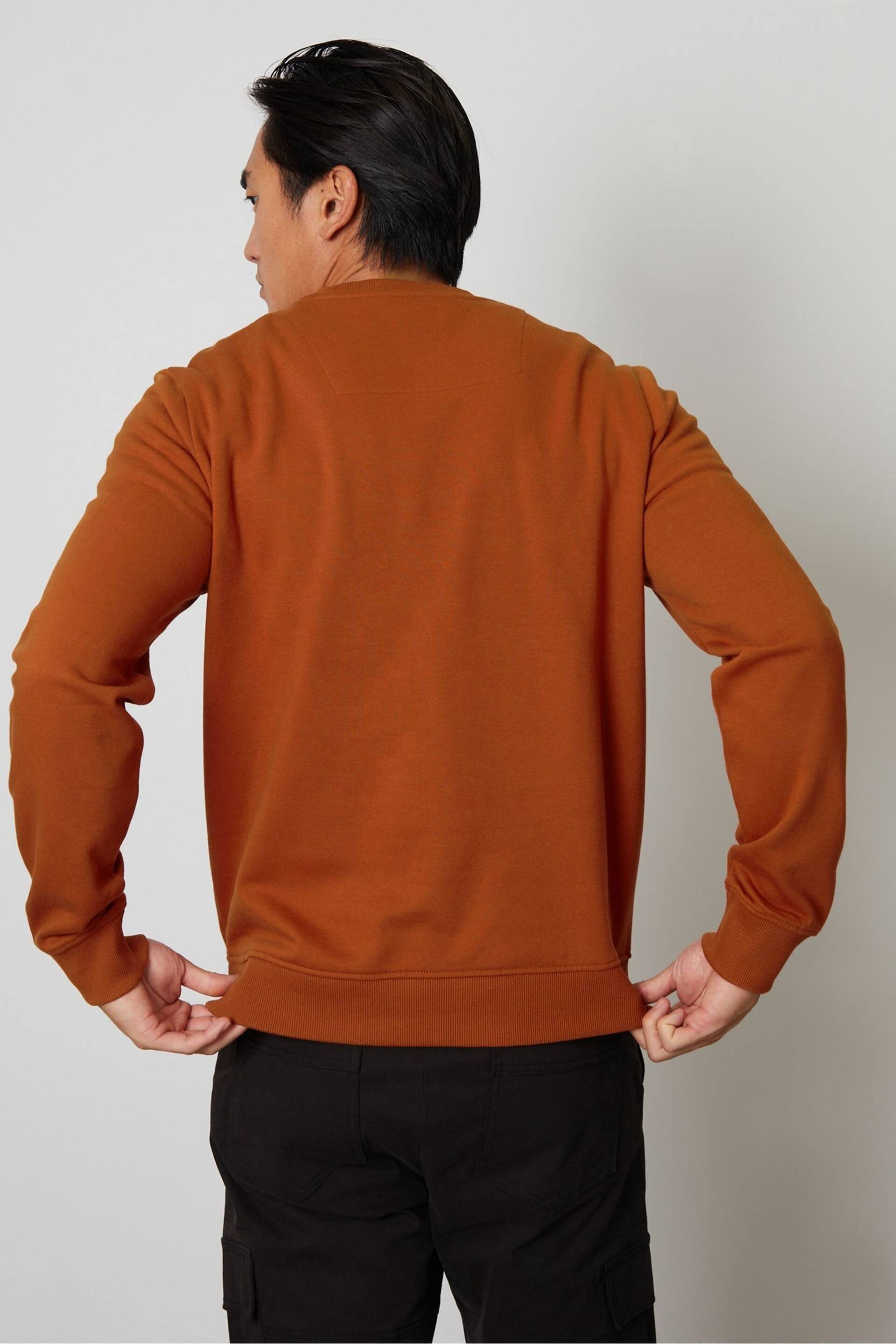 Threadbare Caramel Brown Crew Neck Sweatshirt - Image 3 of 4