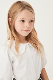 White Cotton Rich Stretch Premium Pretty Collar School Blouse (3-14yrs) - Image 4 of 10
