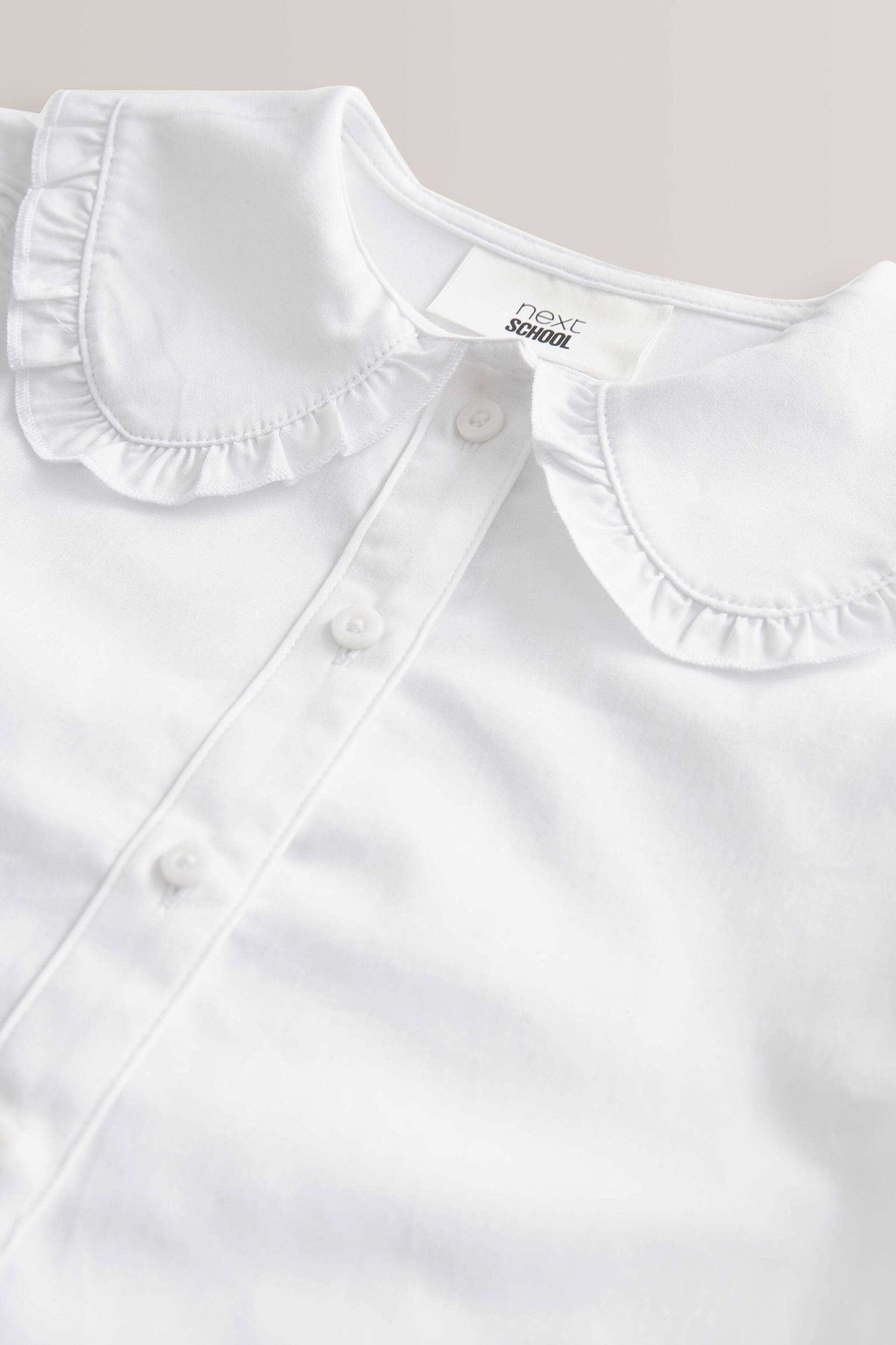 White Cotton Rich Stretch Premium Pretty Collar School Blouse (3-14yrs) - Image 8 of 10