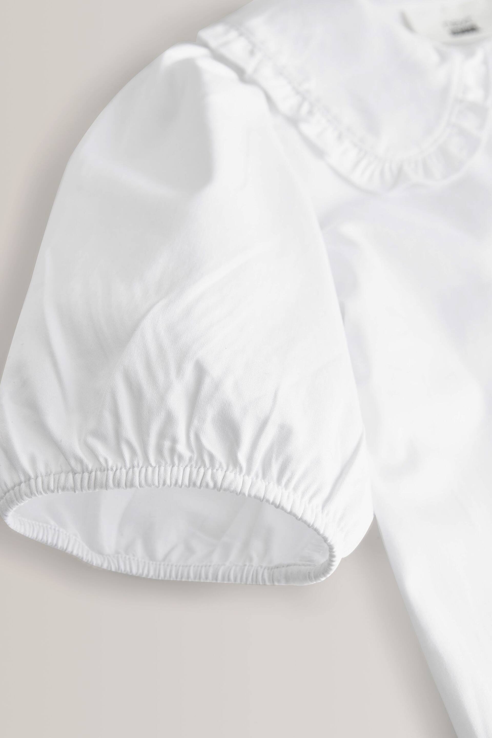 White Cotton Rich Stretch Premium Pretty Collar School Blouse (3-14yrs) - Image 9 of 10
