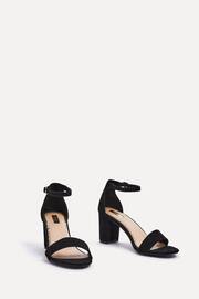 Linzi Black Franki Soft PU Open Toe Block Heels - Image 4 of 6