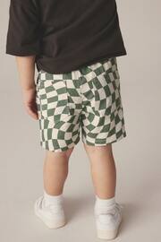 Green/Ecru Checkerboard Pull-On Shorts (3mths-7yrs) - Image 3 of 7