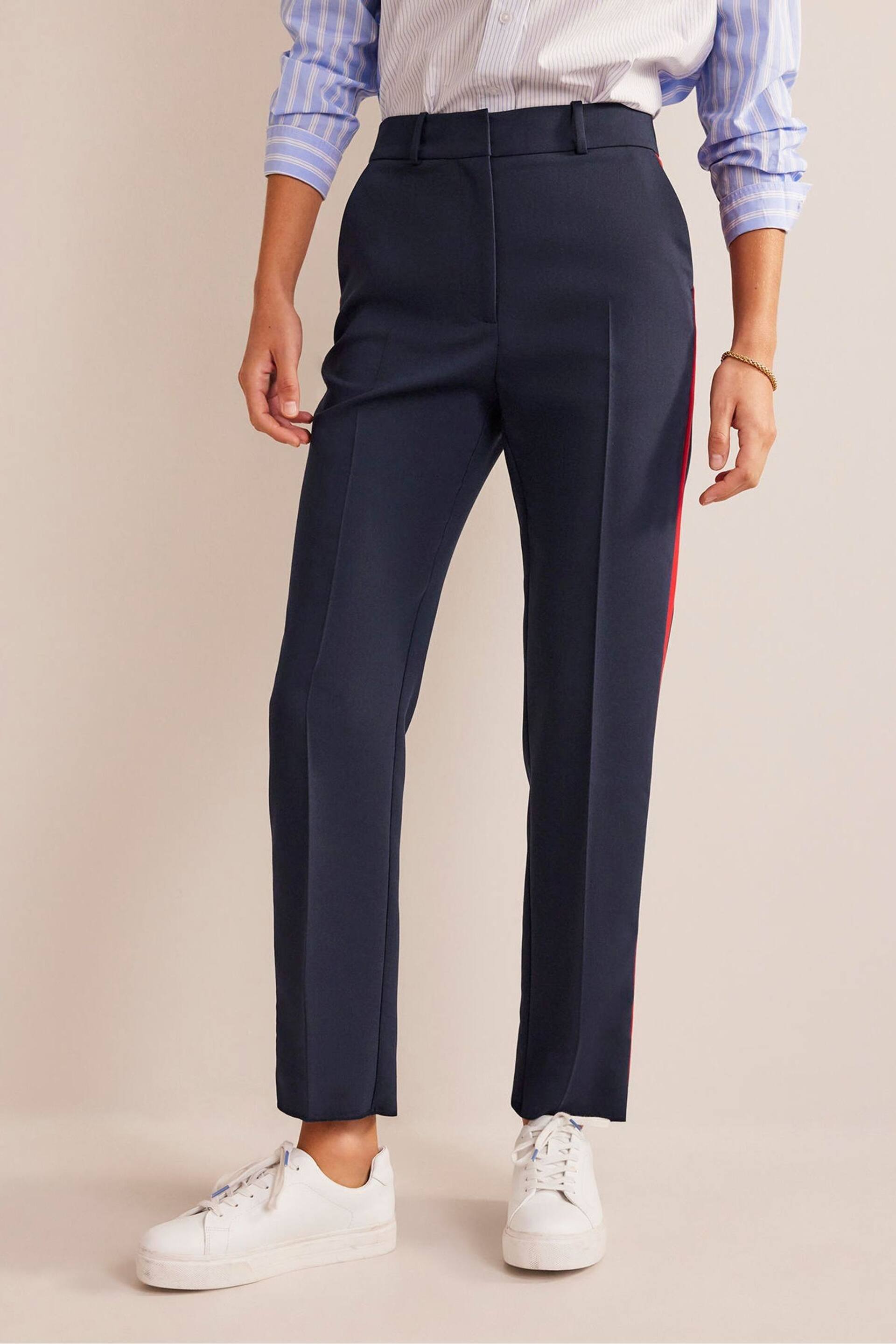 Boden Blue Ground Petite Kew Side Stripe Trousers - Image 1 of 5