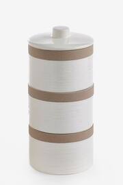 White Kya Set of 3 Storage Jars Textured - Image 4 of 4