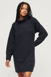 Superdry Blue Knitted Roll Neck jumper Dress - Image 1 of 5