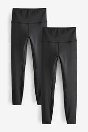 Black Next Active High Rise Sports Sculpting Leggings 2 Pack - Image 5 of 7