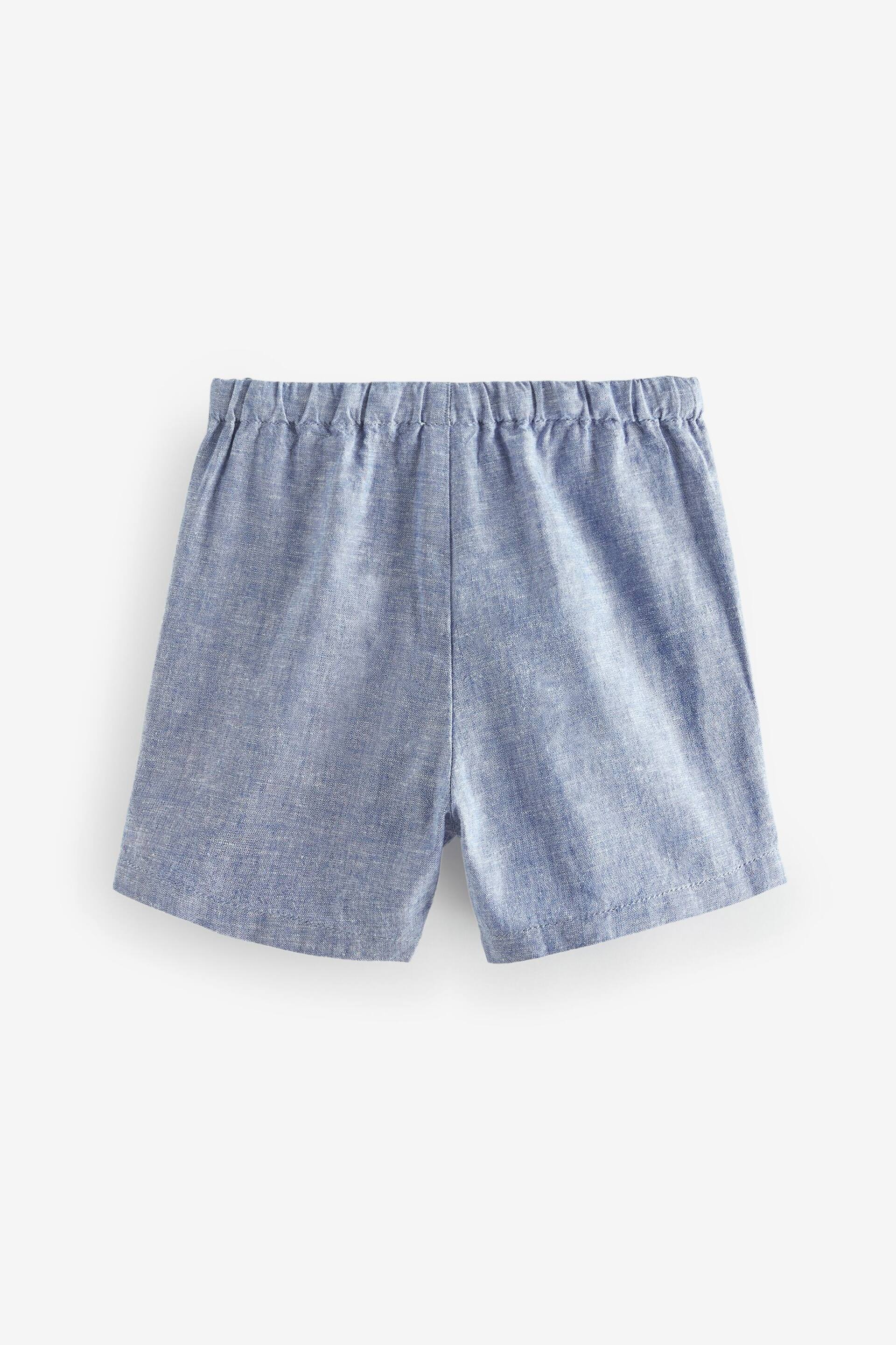 Chambray Blue Linen Blend Pull-On Shorts (3mths-7yrs) - Image 5 of 6