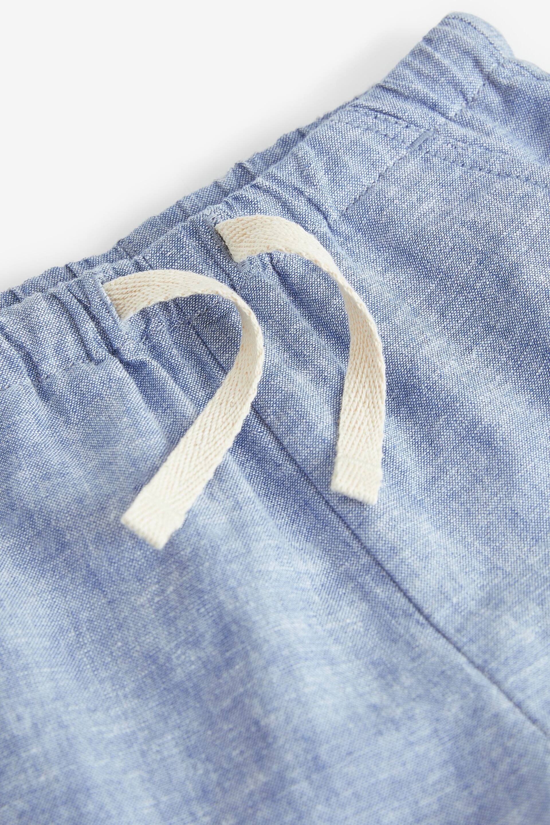 Chambray Blue Linen Blend Pull-On Shorts (3mths-7yrs) - Image 6 of 6