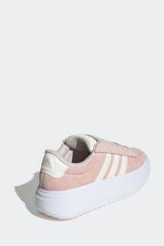 adidas Pink Grand Court Platform Suede Shoes - Image 4 of 8