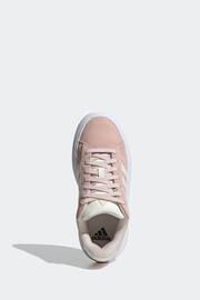 adidas Pink Grand Court Platform Suede Shoes - Image 5 of 8