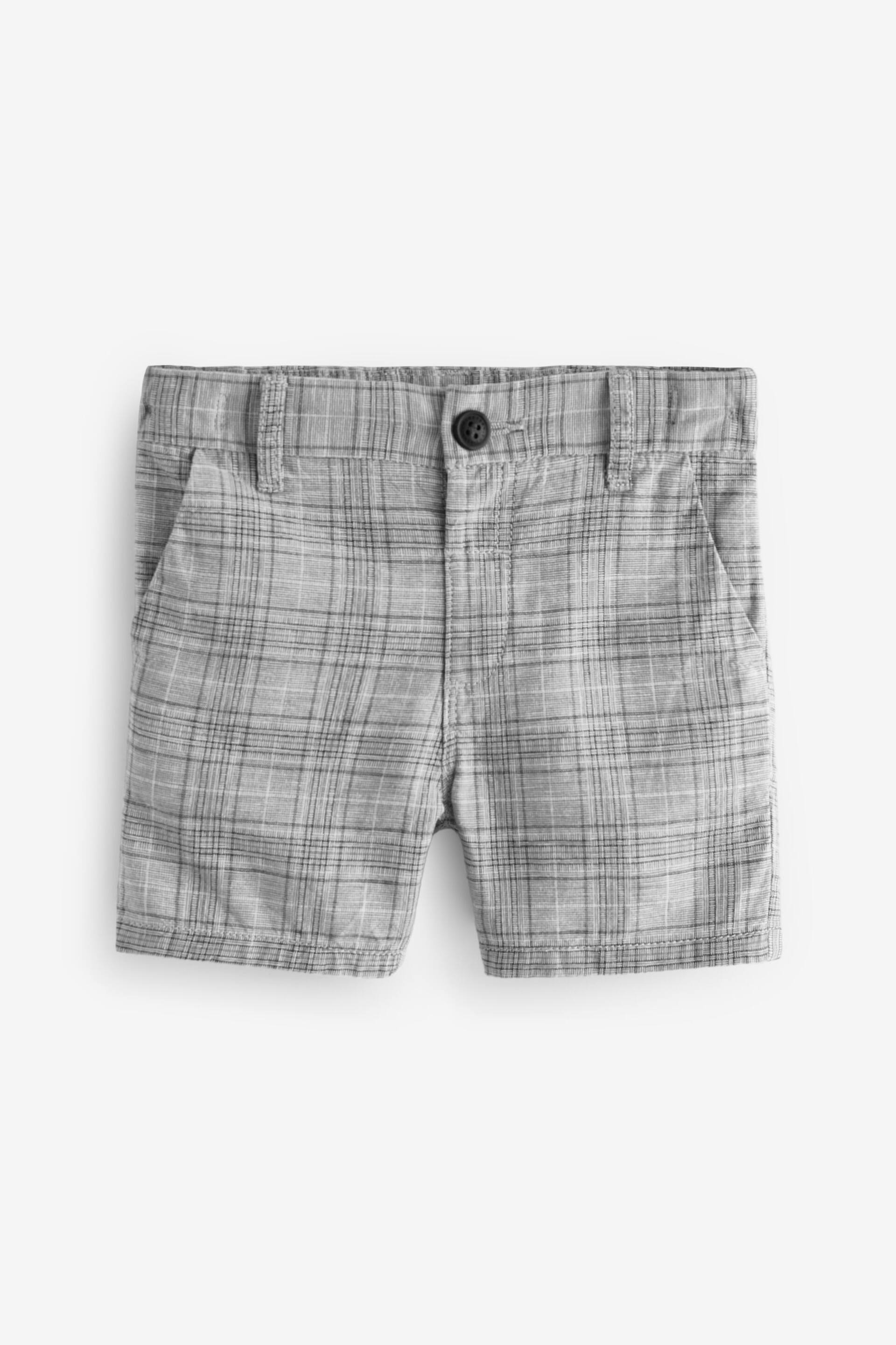 Grey Check Linen Blend Chinos Shorts (3mths-7yrs) - Image 5 of 7