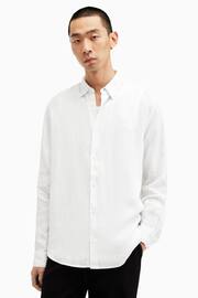 AllSaints White Cypress Long Sleeve Shirt - Image 1 of 8