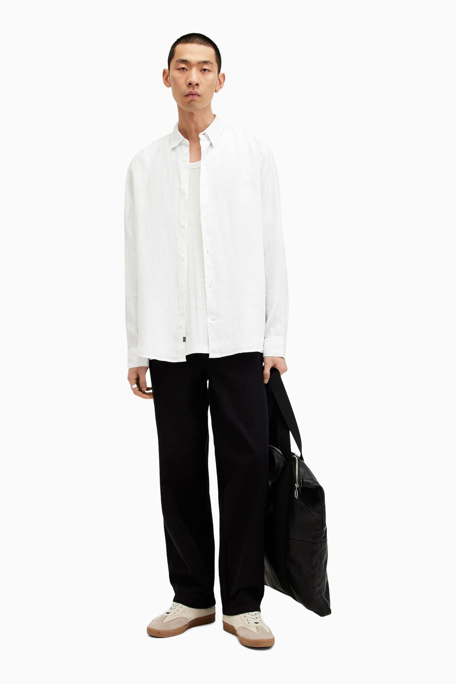 AllSaints White Cypress Long Sleeve Shirt - Image 2 of 8