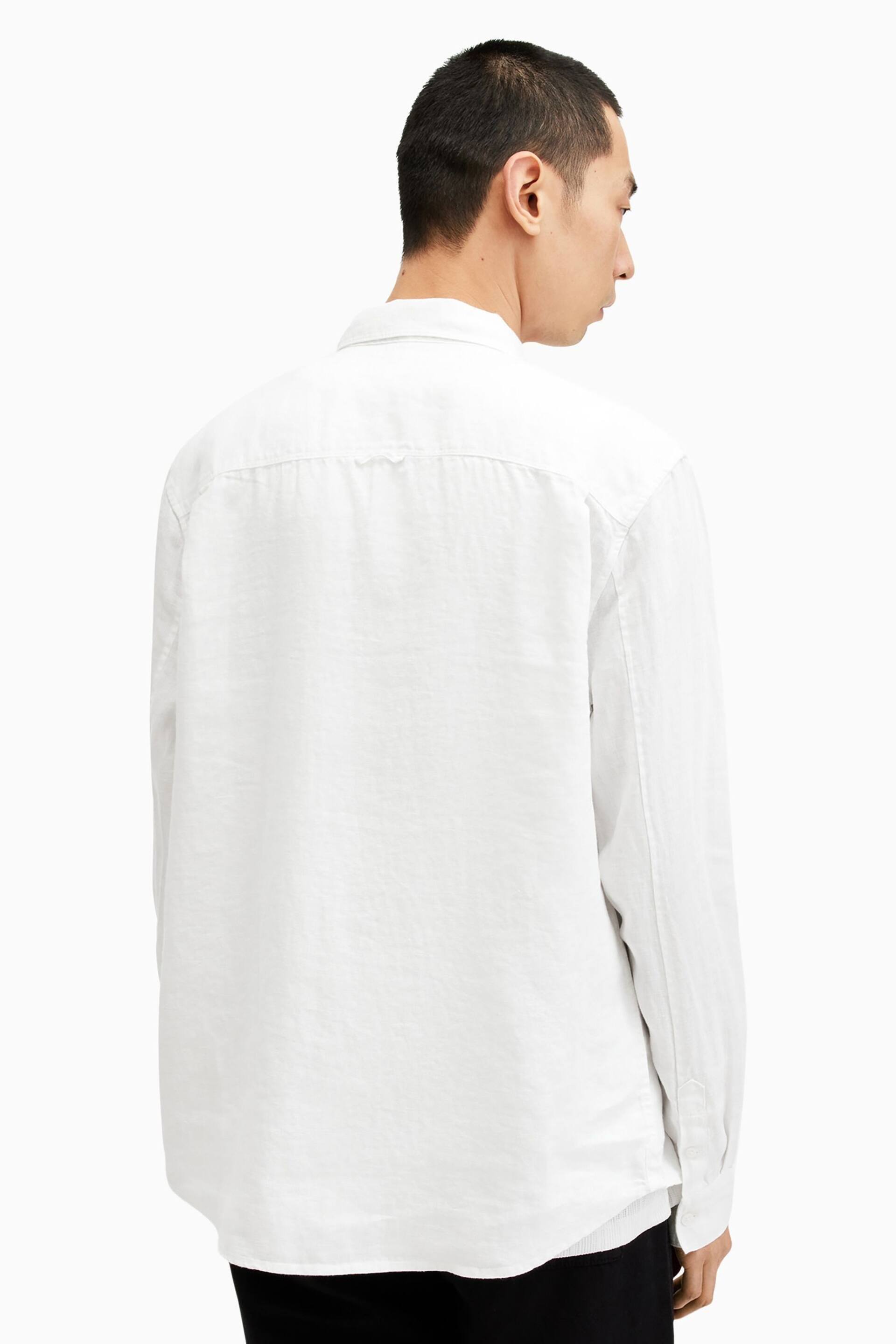 AllSaints White Cypress Long Sleeve Shirt - Image 5 of 8