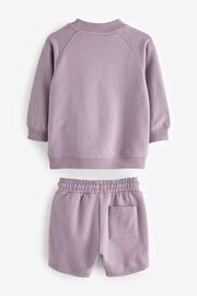 Lilac Purple Oversized Sweatshirt and Shorts Set (3mths-7yrs) - Image 5 of 6