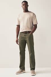 Khaki Green Straight Belted Authentic Jeans - Image 2 of 10