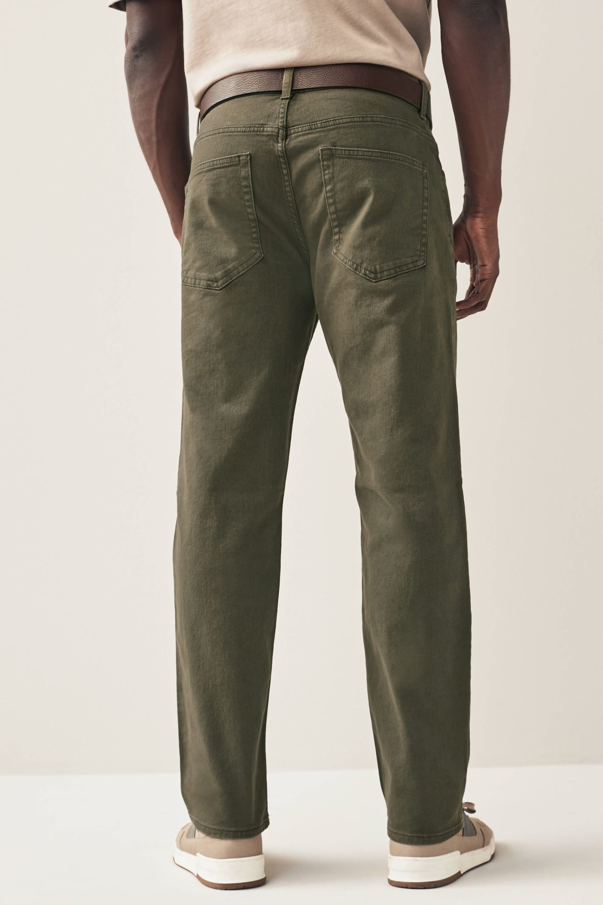 Khaki Green Straight Belted Authentic Jeans - Image 3 of 10