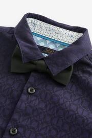Navy Blue Long Sleeve Shirt And Bow Tie Set (3mths-12yrs) - Image 5 of 6