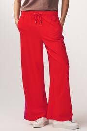 Red/Pink Linen Blend Side Stripe Track Trousers - Image 1 of 5